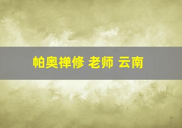 帕奥禅修 老师 云南